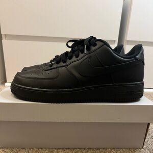 Black Nike Air Force Ones, Size 12. Great Condition worn maybe 3-4x.